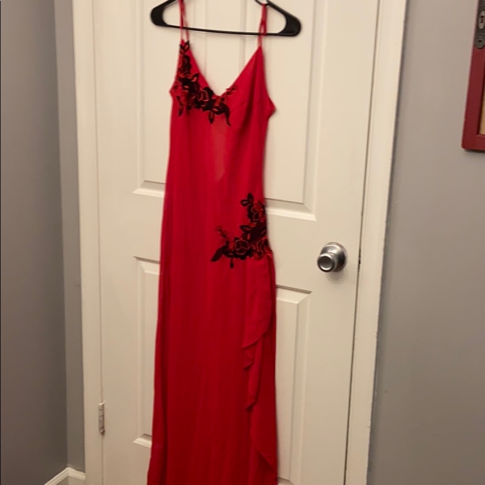 Sexy long red lingerie